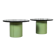 2 tables basses en cuir et plexiglas