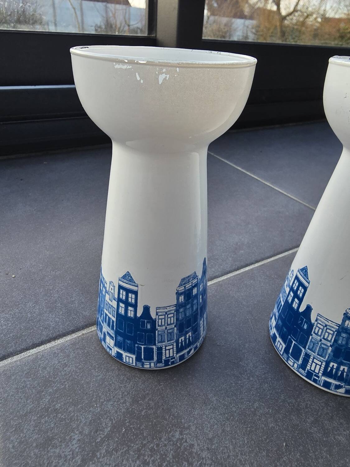 4 vintage Dutch vases for hyacinths