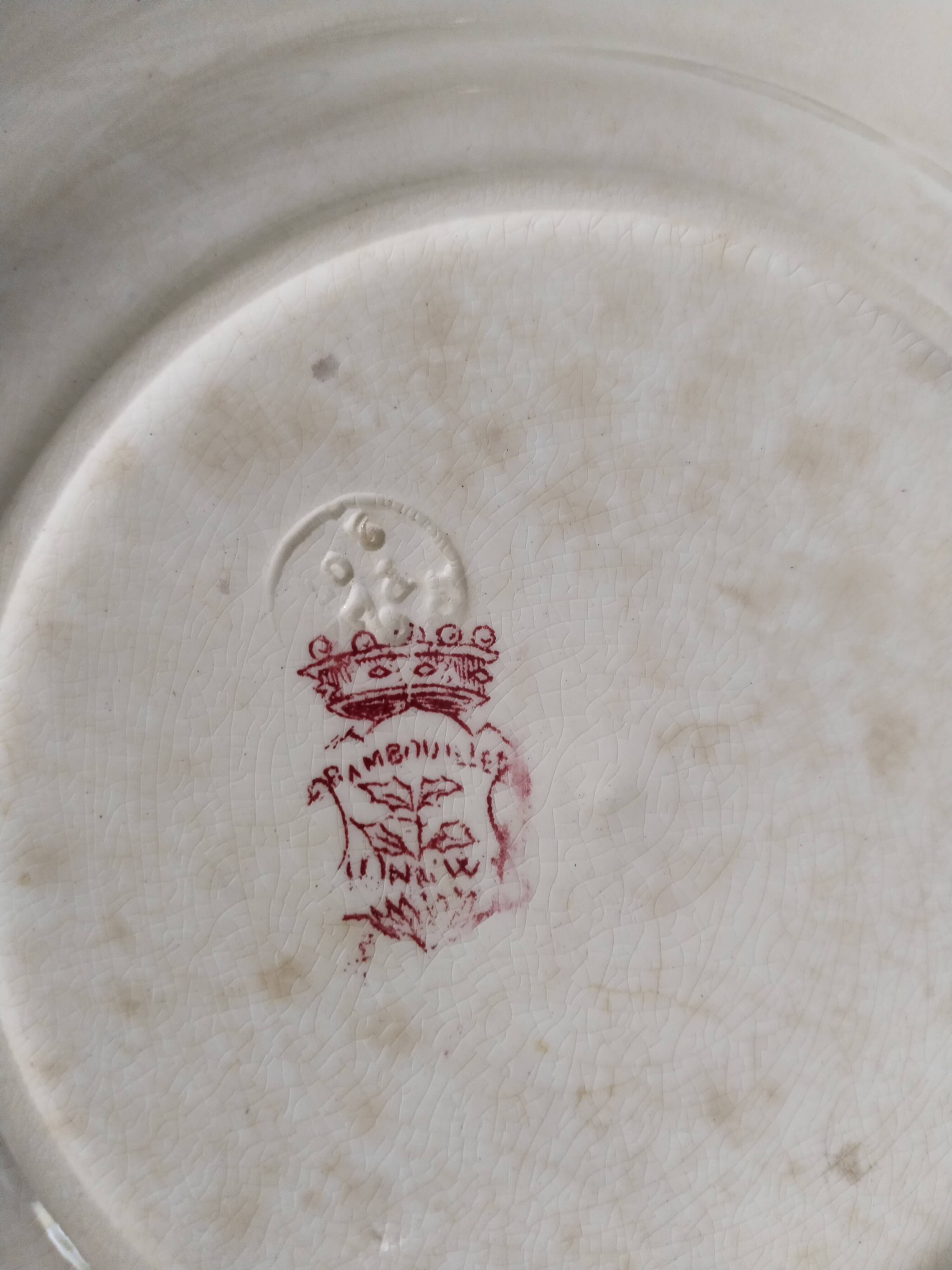 Set of 6 dinner plates in Terre de fer earthenware, red color