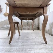 Table de ferme merisier pieds galbés XIXème