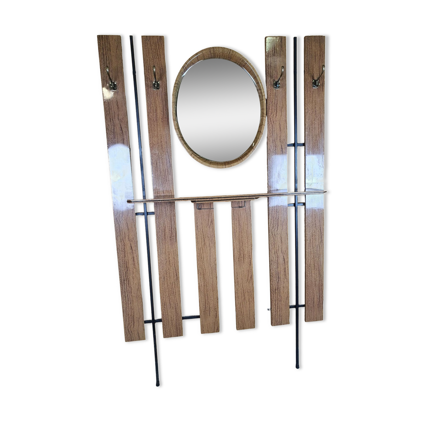 Wall coat hanger with mirror, 50s