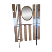 Portemanteau mural avec miroir, années 50
