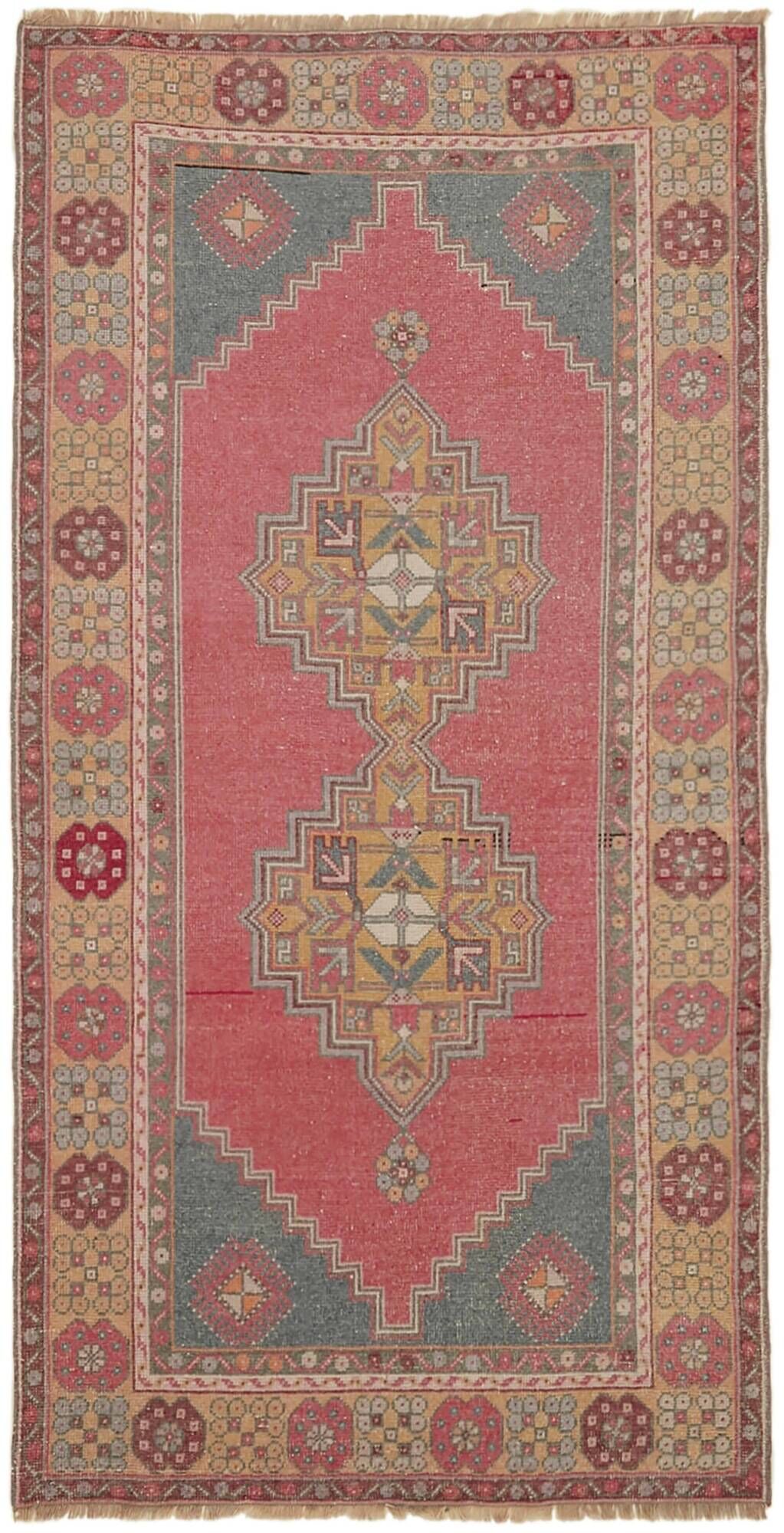 Turkish Vintage Anatolian Rug 115 cm x 219 cm