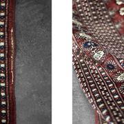 Handwoven red Boukhara oriental rug, 1960s