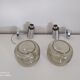 Pair of vintage chrome wall lights with smoked glass globe