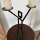 Vintage wrought iron anthropomorphic candle holder