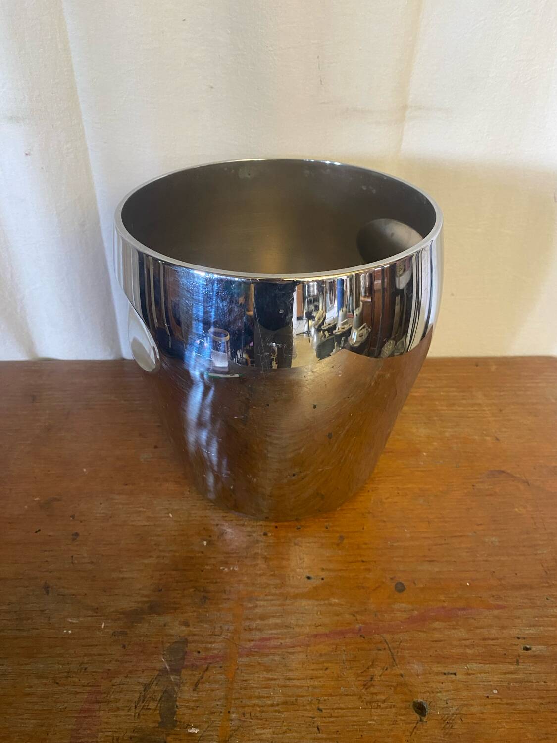 Vintage Alessi Champagne Bucket, Model 872, Polished Stainless Steel, Made in Italy