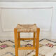 Tabouret bois paillé vintage