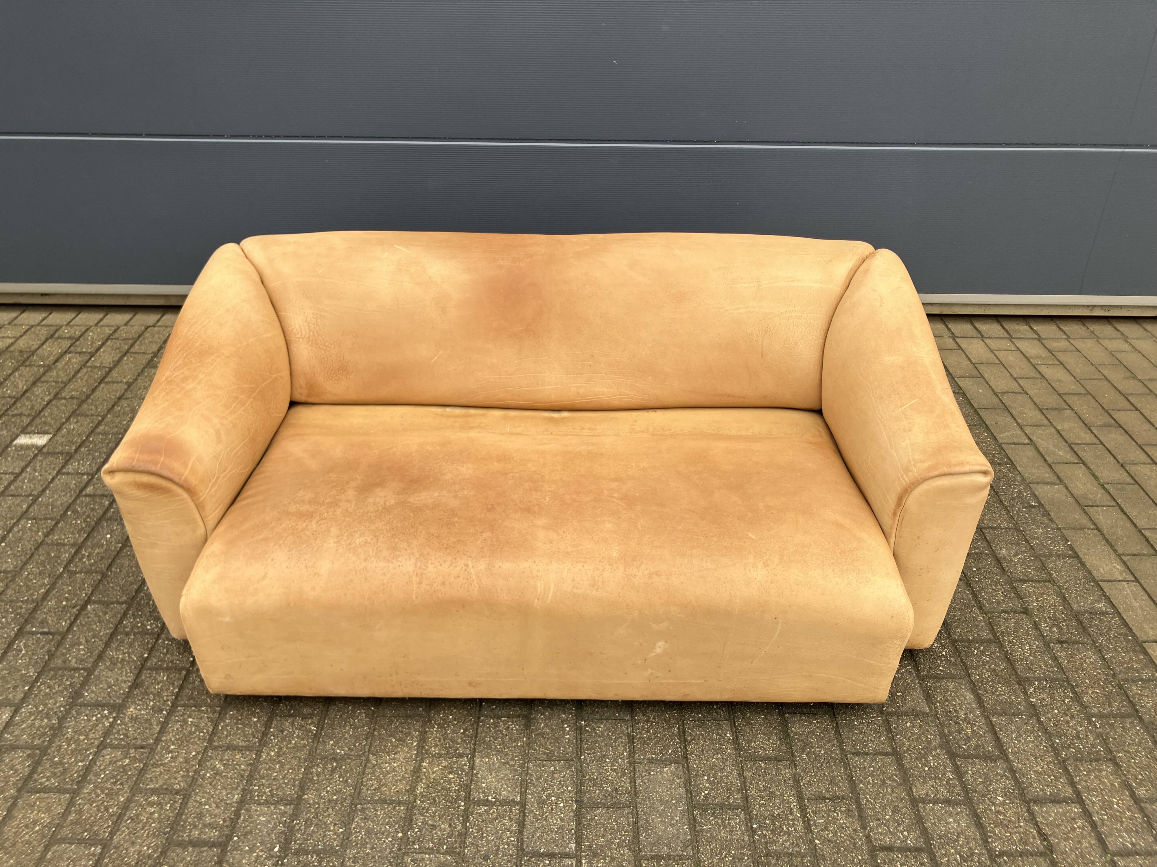 De Sede Ds-47 driezit, Cognac 5mm NECK Buffel leder topstaat