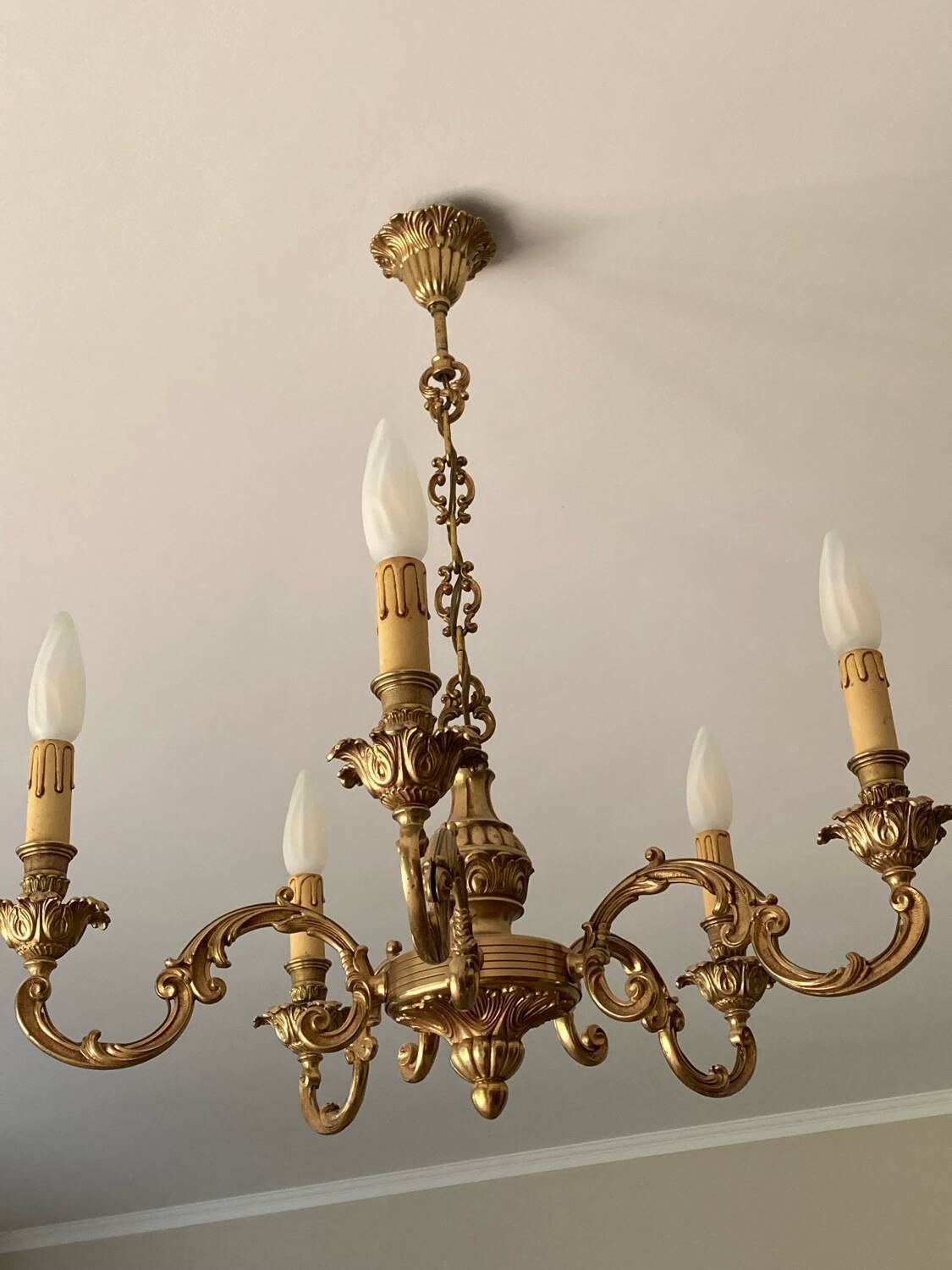 Bronze chandelier 5 branches