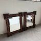 Pair of wooden mirrors in tramp art style