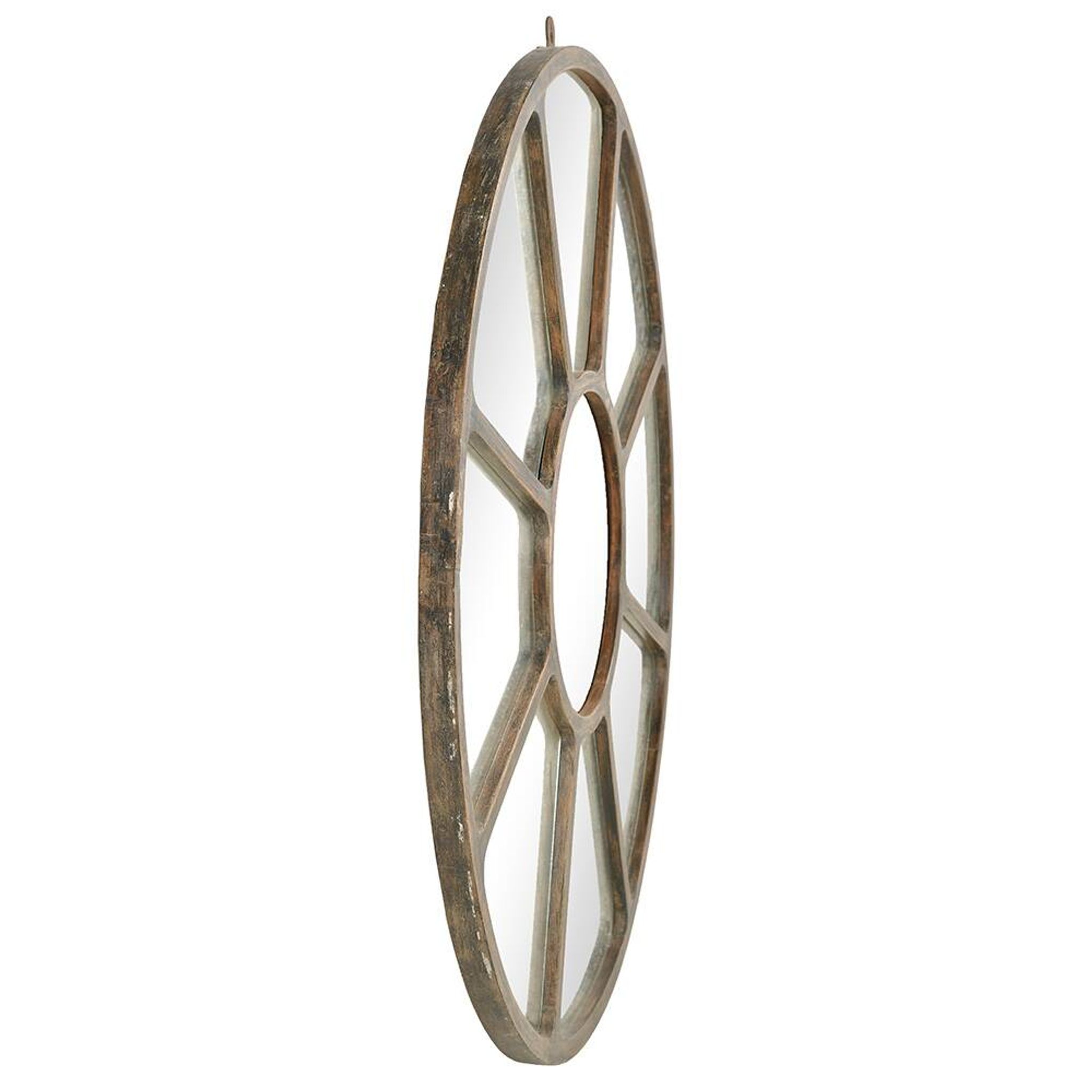 Miroir industriel rond en métal (100cm x 3cm)