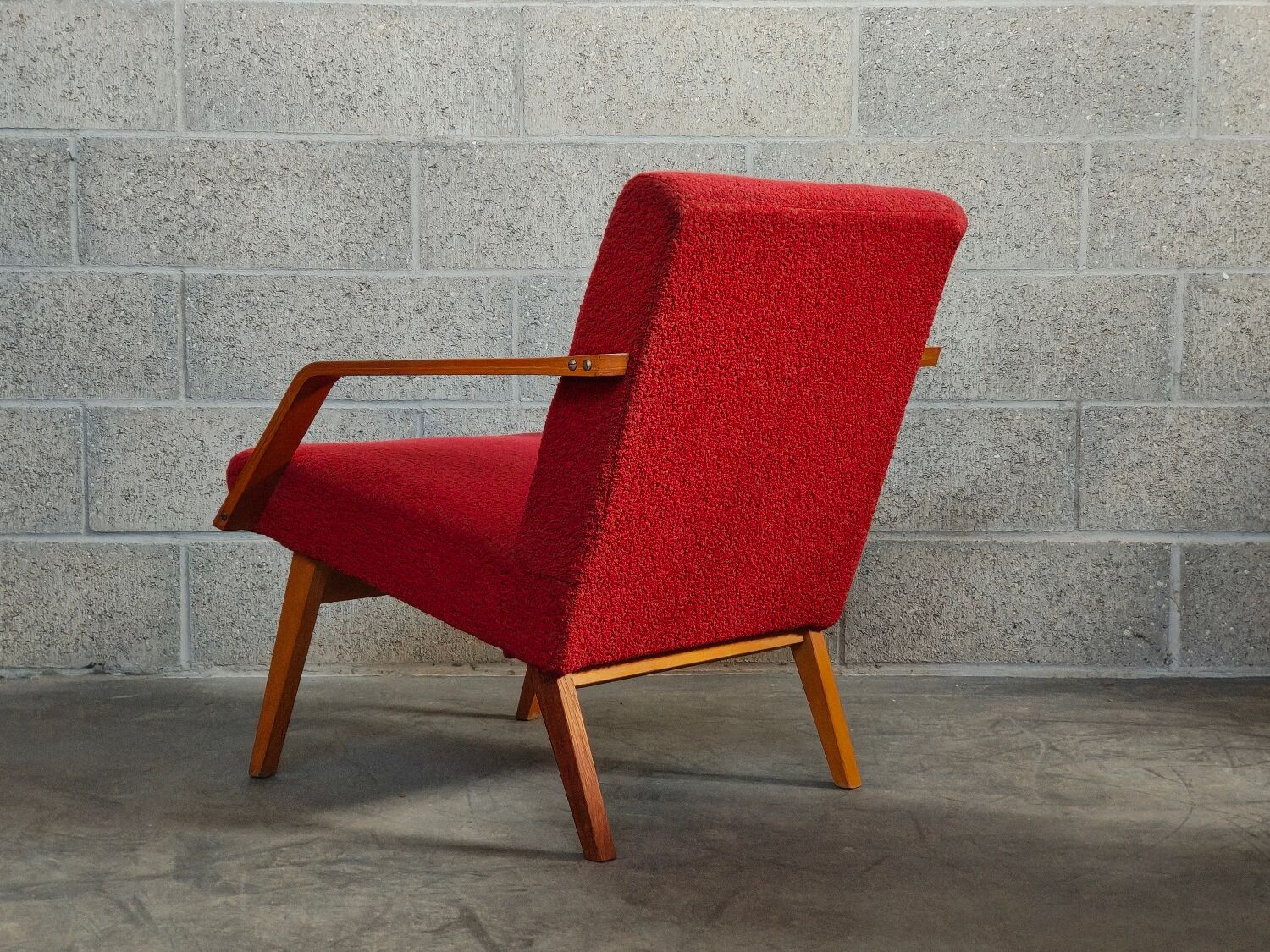 Pair of armchairs red Mier Topolcany 1960