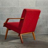 Pair of armchairs red Mier Topolcany 1960