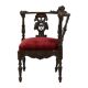 Antique Italian Oak Corner Chair Renaissance Style