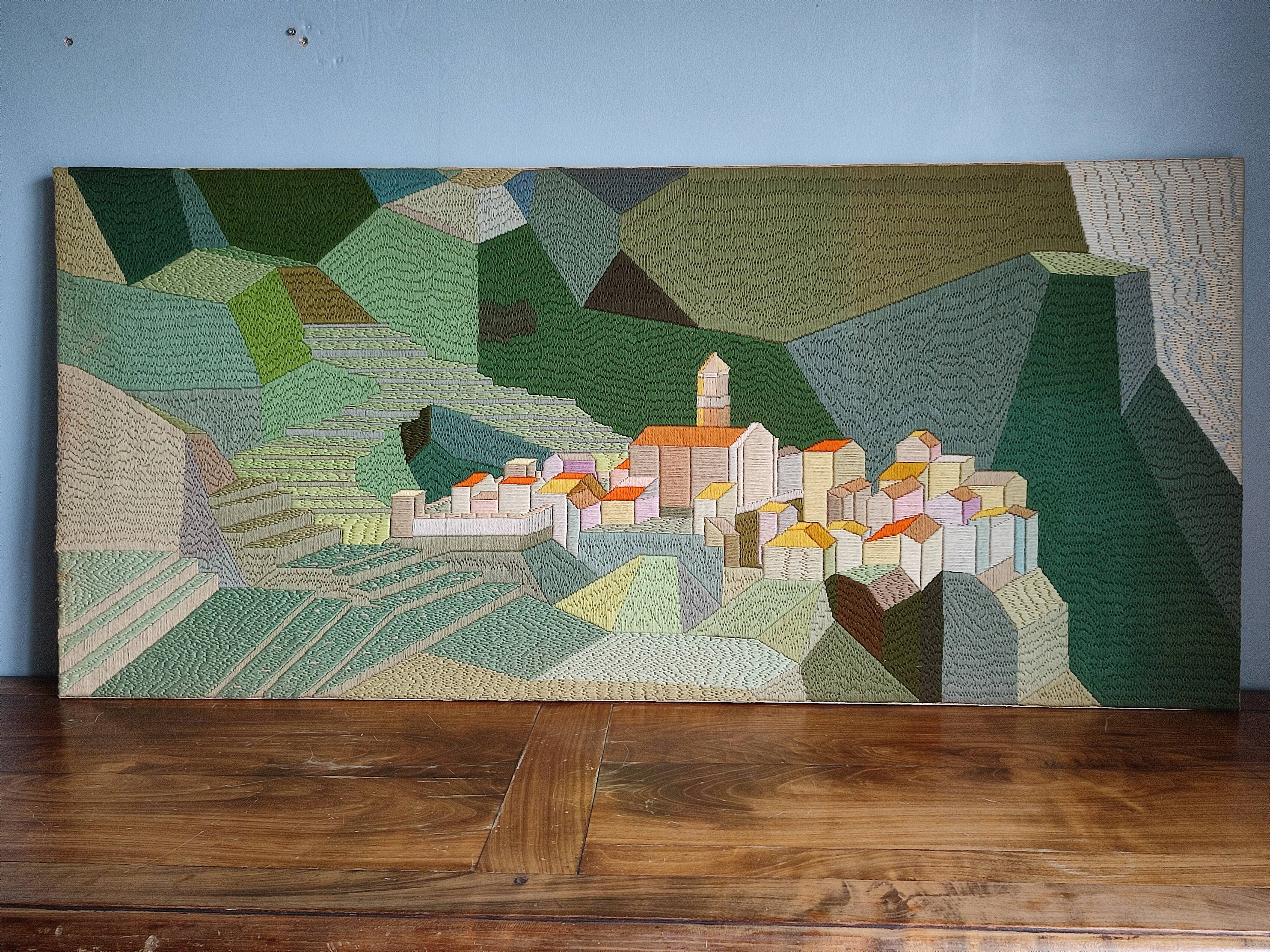 Large format handmade wall tapestry vintage