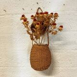Woven straw basket
