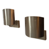 Pair of vintage adjustable wall lights, brass, SCE France 1970