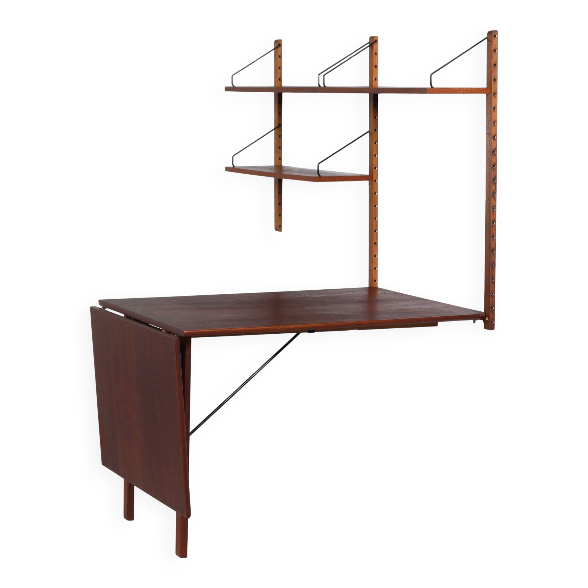 Royal System wall unit with desk by Poul Cadovius for Cado, 1960s – Teak, fold-out