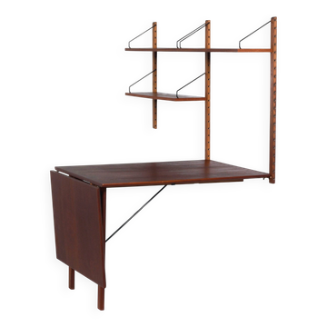 Système mural Royal avec bureau par Poul Cadovius pour Cado, années 1960 – Teck, pliable