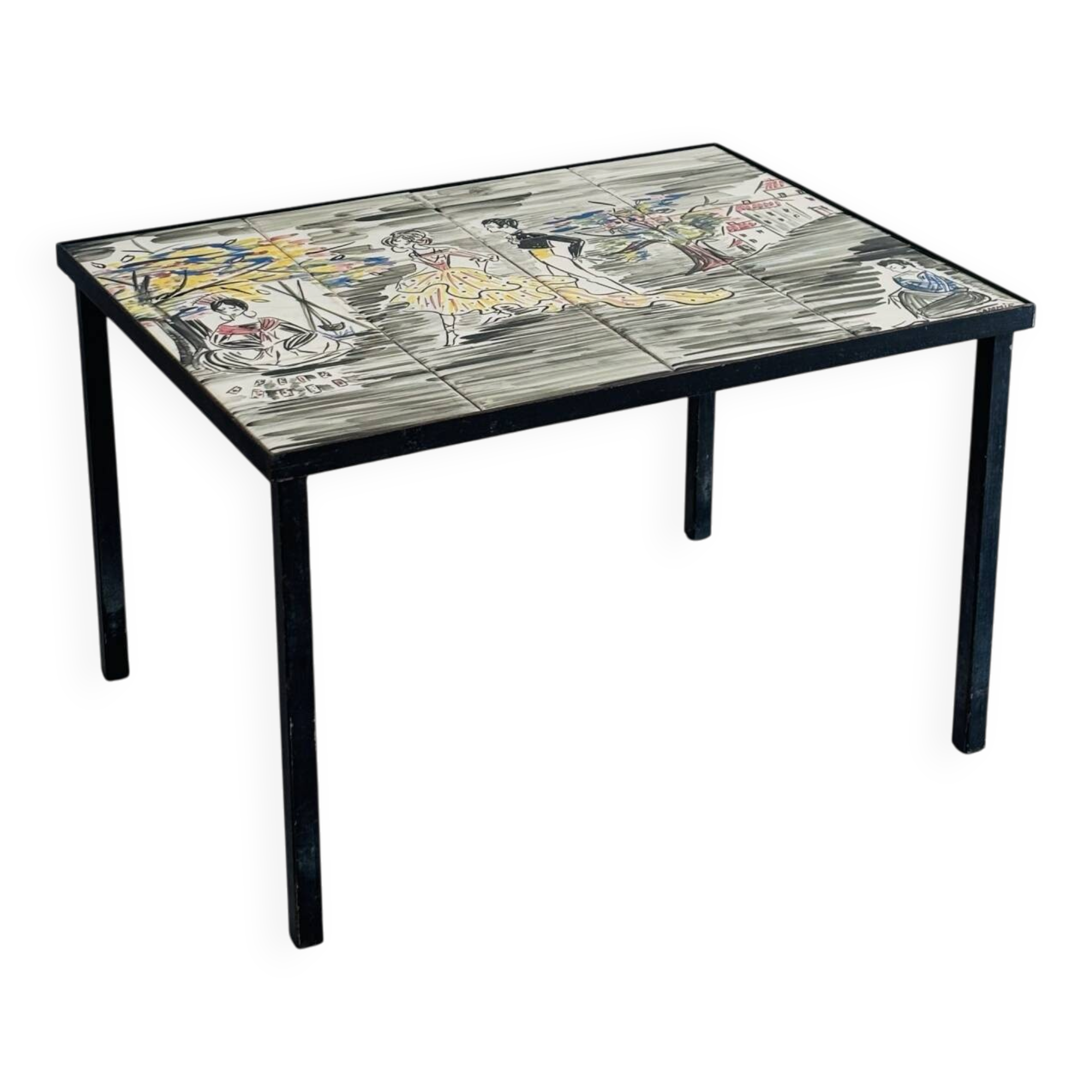 Vintage Mid-Century ceramic coffee table – Signed SAMMIE – 1970s