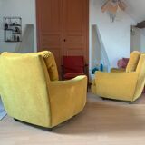 Pair of vintage mustard yellow armchair