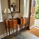 Pair of Louis XV style bedside tables in solid cherry wood.