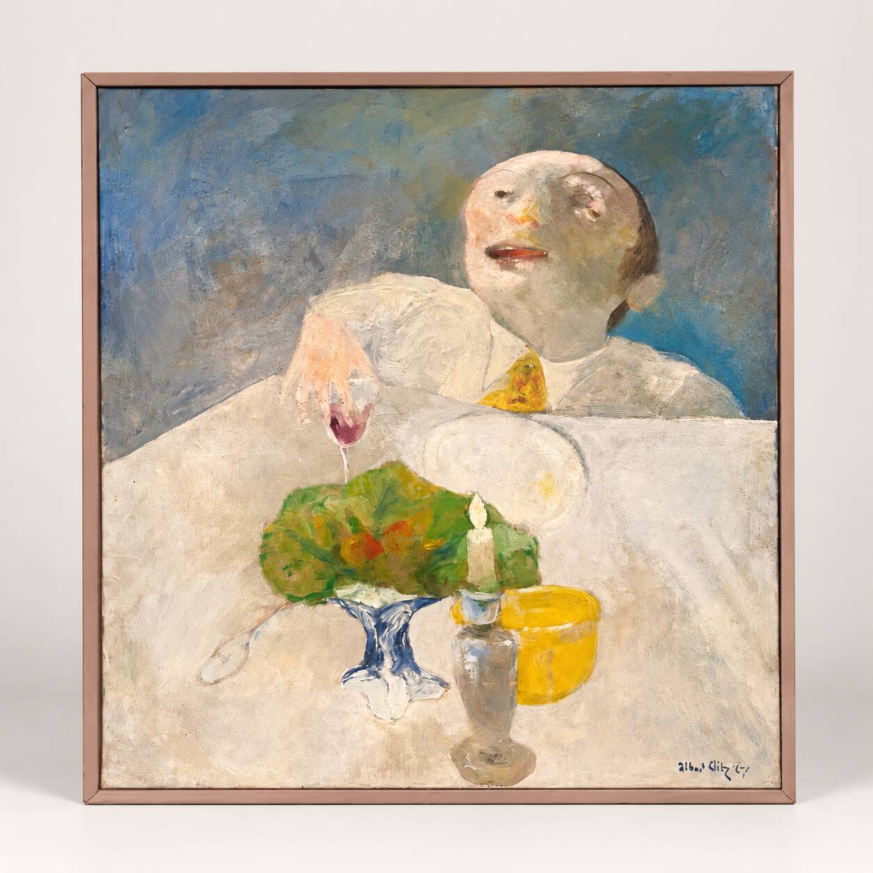 Albert Blitz – Grande huile sur toile, 1967 – 110 × 100 cm