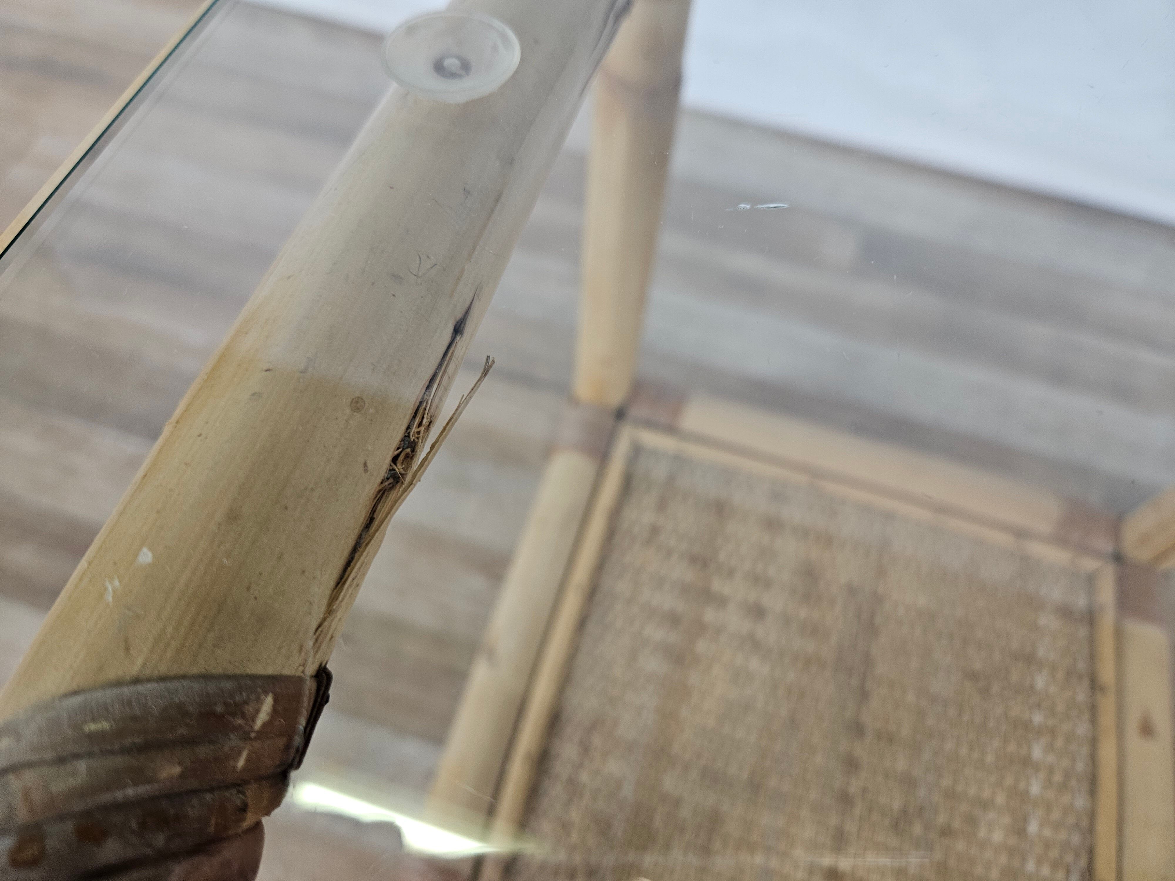 Wicker coffee table with glass top