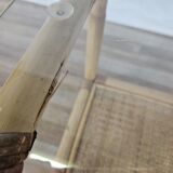 Wicker coffee table with glass top