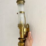 Antique brass train wall lamp