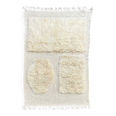 Tapis Beni Ouarain marocain en laine écrue
