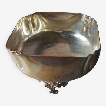 Old bowl / small salad bowl, rocaille decoration, in silver metal