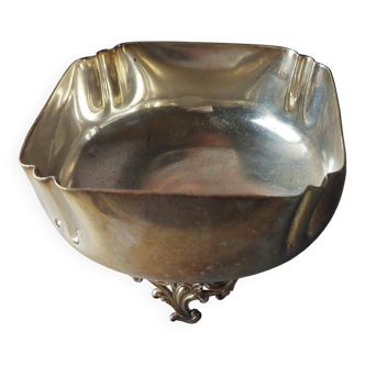 Old bowl / small salad bowl, rocaille decoration, in silver metal