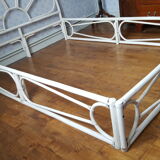 Rattan bed 2 seats vintage 70