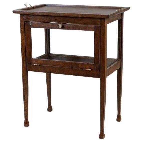 Early 20th Century Oak Tea Cabinet with Tray, 1950s