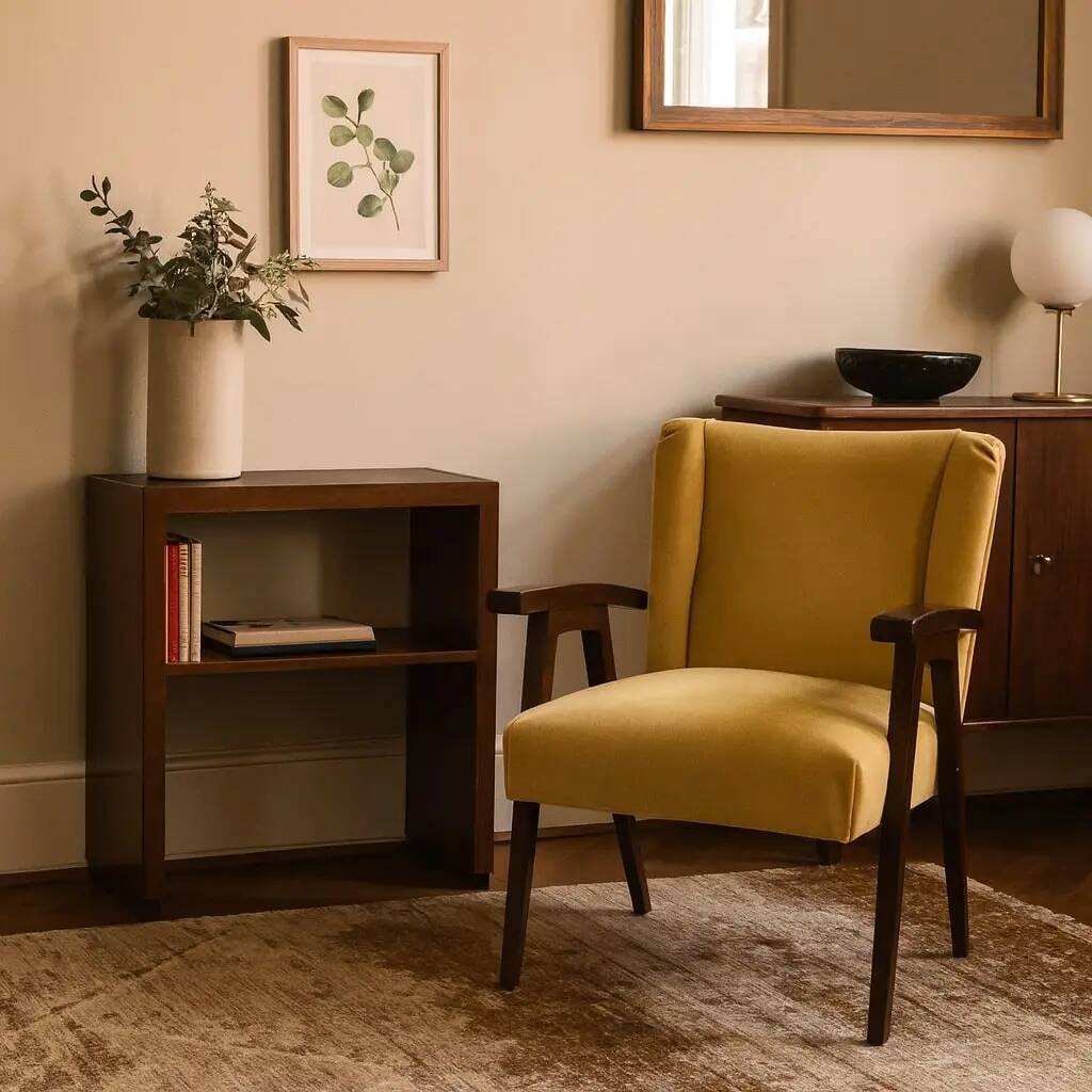 Vintage shelf in mahogany veneer, Italy, 1940s-1950s.
