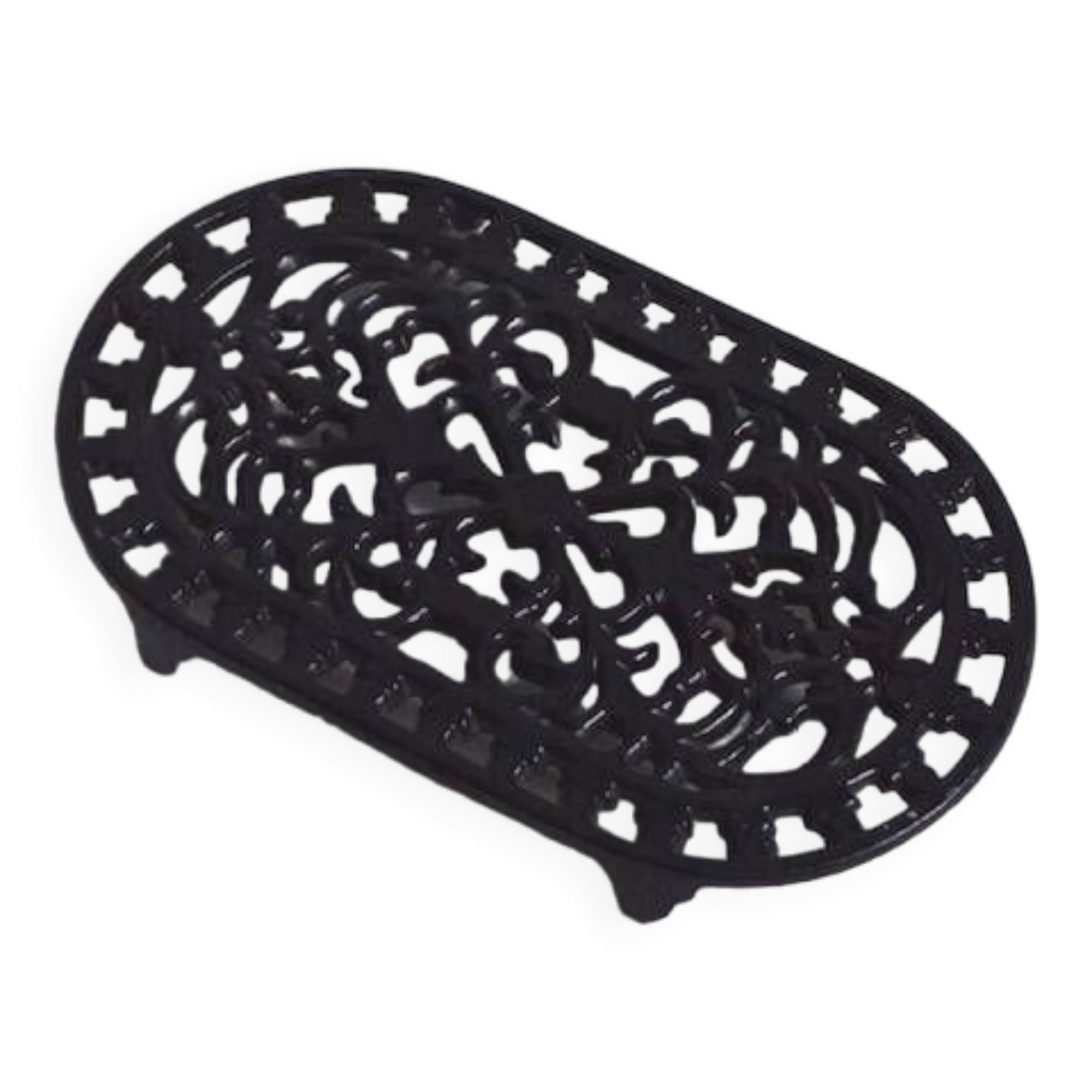 Black cast iron trivet