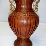 Antique Shanghai vase woven rattan bamboo ceramic People's Republic of China