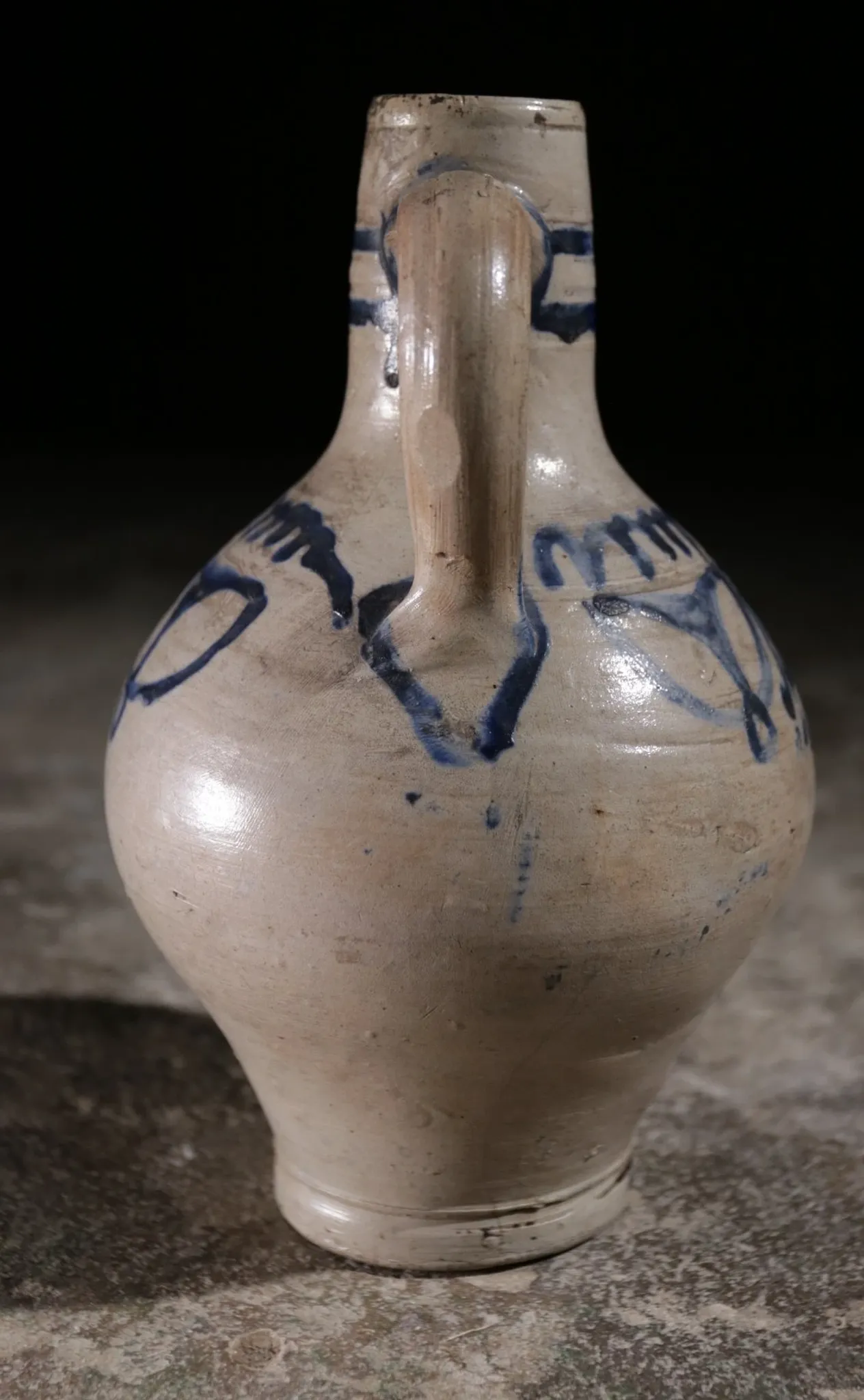 Westerwald stoneware jug with cobalt blue decor – 18th c.