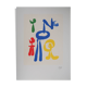 Joan Miró : Femme surréaliste et ses enfants - Lithographie signée