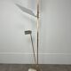 70s design floor lamp, brass and travertine, Hollywood Regency