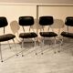 4 vintage chairs in black skai