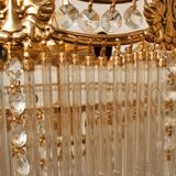 Glass and crystal waterfall chandelier