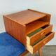 Bench Norwegian Phone Teak and blue fabric, Vintage Scandinavian 1970s