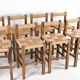 Suite de 8 tabourets en corde
