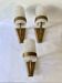 Set of three wall sconces in gold metal and ice effect Perspex, 1960-70.