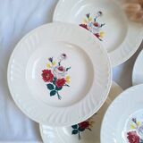 Vintage flower soup plates