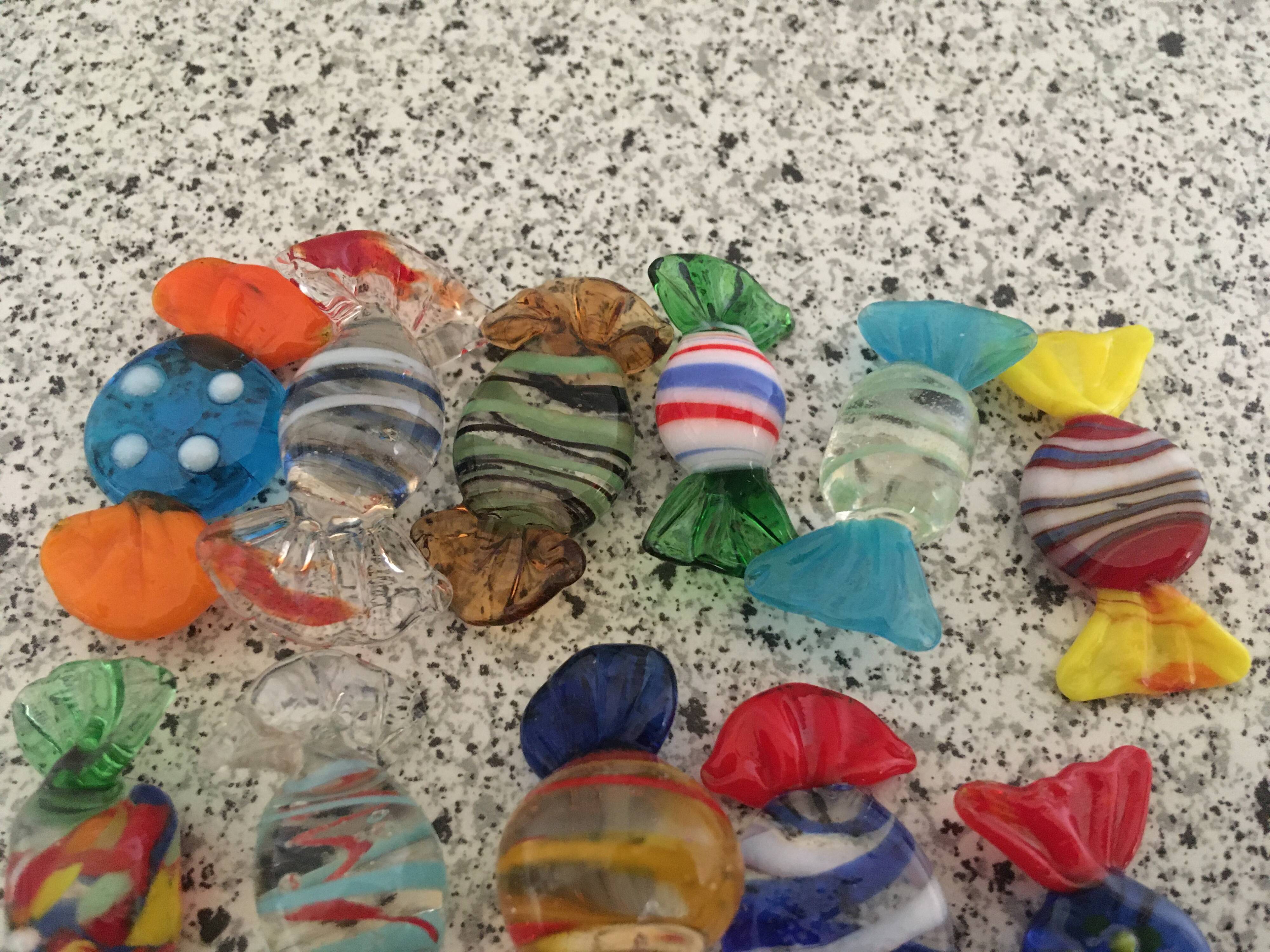 21 Murano glass candy knife holders