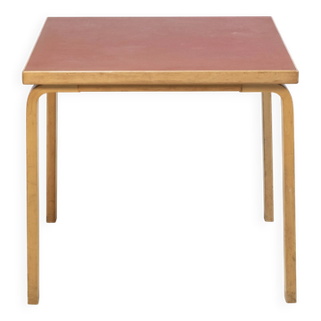Alvar Aalto Model 81C Square Dining Table in Red Linoleum, Artek, 1970s